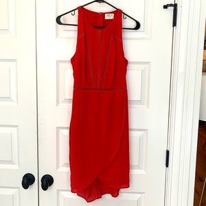 Red High Neck Dress